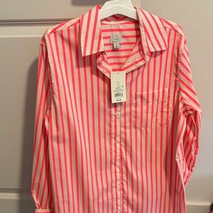 A New Day Coral and White Striped Shirt
